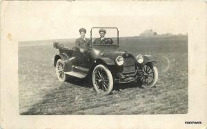 Auto on Plains proud owner C-1915 RPPC Real photo postcard 9445