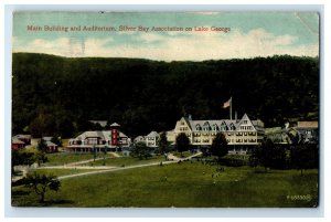 1913 Main Building and Auditorium Silver Bay Association on Lake George Postcard