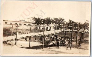 c1900s East Asia Bamboo Bridge RPPC Indonesia Philippines Tropical Ethnic A187