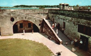 Vintage Postcard Entrance Stairway Castillo De San Marcos St. Augustine Florida