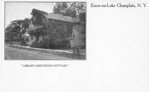 Essex New York on Lake Champlain Library Greystone Cottage Postcard AA66741