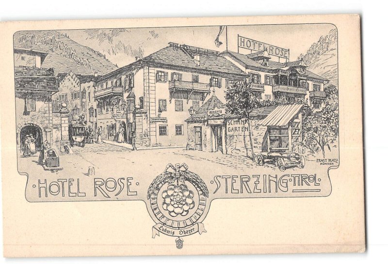 Sterzing Tirol Italy Postcard 1901-1907 Hotel Rose