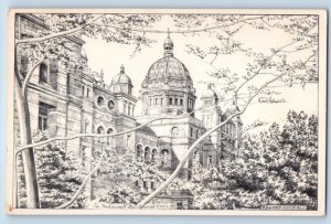 Victoria British Columbia Postcard Parliament Buildings Edward Goodall c1920's