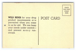 March 1944 Monkey Calendar Postcard U. S. Standard Products Co. Woodsworth WI