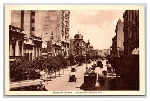 Calle Santa Fe Street View Buenos Aires Argentina UNP WB Postcard W8