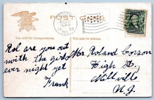 1908 DOVER DELAWARE LOCKERMAN & STATE STREETS ANTIQUE POSTCARD