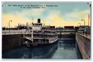 The Delta Queen Mammoth Lock Kentucky Dam Lower Tennessee River Steamer Postcard 