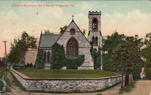 Postcard Christ's Presbyterian Church Lebanon PA 1910