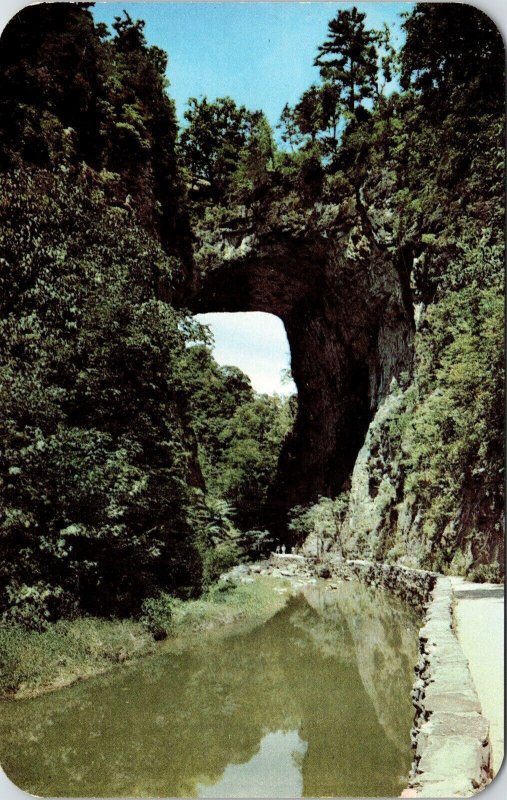 Natural Bridge Seven Wonders World Us 11 Stream Lee Highway Postcard