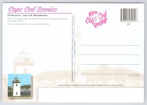 Cape Cod Massachusetts~Long Point Light & Pilgrim Monument~Continental Postcard