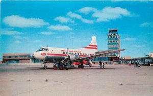 Kanas Wichita Municipal Airport 1950s airplane Postcard Dexter Newfer 22-9738