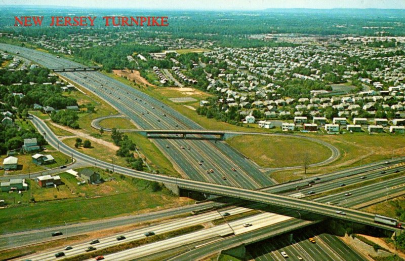 New Jersey Turnpike Aerial View Showing Tri Level Viaducts Where Golden Gate ...