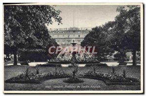 Postcard Old Geneva Fontaine Du Jardin Anglais