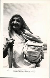 suriname, PARAMARIBO, British Indian Woman, Nose Piercing (1950s) RPPC Postcard