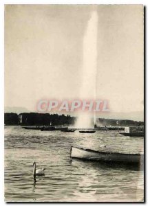 Modern Postcard Geneve The water jet and the harbor