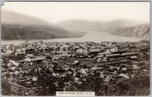 Dawson City Yukon Territory Y.T. Birdseye View RPPC Postcard H82 as is