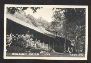 RPPC CUBA MISSOURI IDLEWILD LODGE MAIN LODGE VINTAGE REAL PHOTO POSTCARD