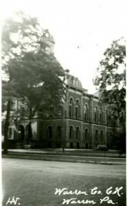 Vtg Postcard RPPC Warren County Court House - Warren, PA - Unused