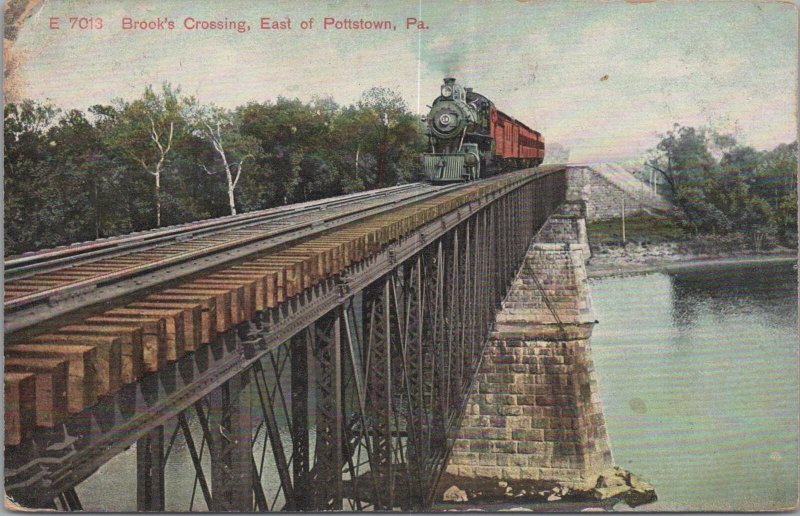 Postcard Brook's Crossing East of Pottstown PA 1909