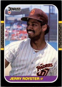 1987 Donruss Baseball Card Jerry Royster San Diego Padres sk20523