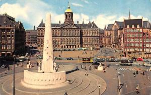 AMSTERDAM, Netherlands  ROYAL PALACE~NATIONAL MONUMENT  Trolley~Cars  Postcard