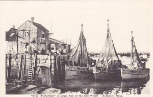 Massachusetts Rockport Three Fishmen Of Cape Ann At The Old Wharf Albertype