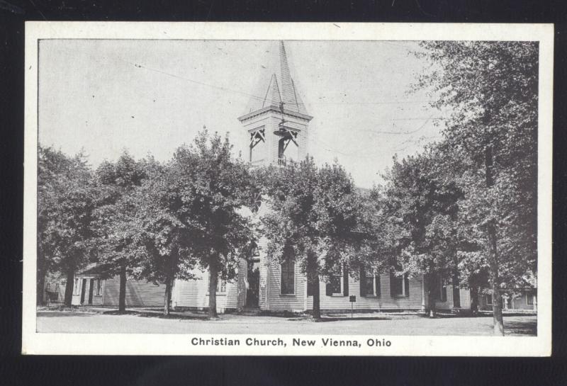 NEW VIENNA OHIO CHRISTIAN CHURCH BUILDING ANTIQUE VINTAGE POSTCARD