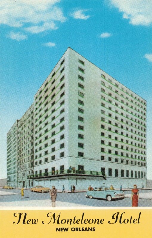 Circa 1950's Old Cars New Monteleone Hotel, New Orleans, La.Postcard 2T5-105