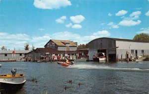 Indian River Michigan Harbor Boat Docks Vintage Postcard AA74661