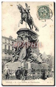 Old Postcard Lille Statue Faidherbe