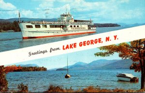 New York Greetings From Lake George With MV Ticonderoga 1966