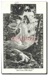 Old Postcard Fancy Venus and Adonis Gobelins Tapestry Swan Doctor Albert Maig...