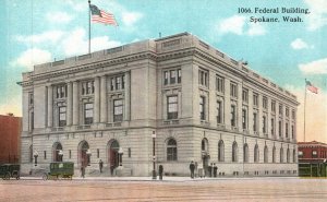 Vintage Postcard Federal Building Government Office Spokane Washington JL Robbin