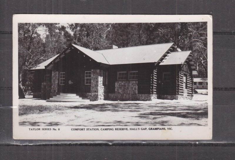 VICTORIA, GRAMPIANS, HALL'S GAP, COMFORT STATION, CAMPING RESERVE, c1940 ppc.