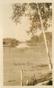 1920s Rice Lake Wisconsin Red Cedar River RPPC real photo postcard 9797