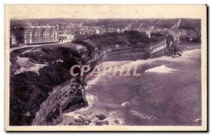 Biarritz Old Postcard View of & # 39ensemble Cliffs