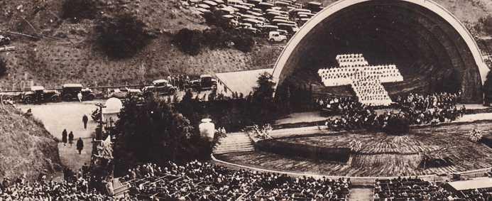 RPPC Easter Sunrise Service - Hollywood Bowl CA, California