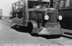 RPPC Union Pacific Gas Inspection Car Railroad Trains ca 1950s Vintage Photo