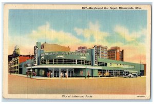 1943 Greyhound Bus Depot Exterior View Building Minneapolis Minnesota Postcard