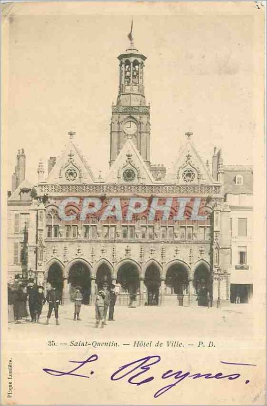 Old Postcard Saint-Quentin - City Hall