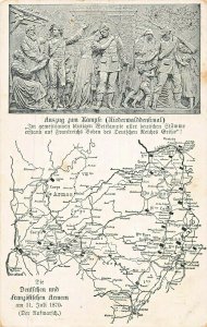 NIEDERWALDDENKMAL~AUSZUG KAMPFE-DEUTCHEN FRANZOCHEN 1870 ARMEEN MAP POSTCARD