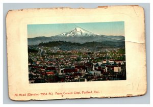 Vintage 1911 Postcard Panoramic View Portland Oregon & Mt. Hood Council Crest