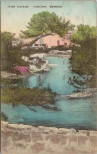 Inner Harbour Hamilton Bermuda Hand Colored c1935 Postcard E51