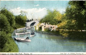Illinois Peoria Lagoon At Glen Oak Park 1909