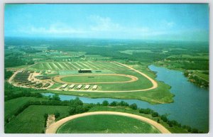 1950's OCEAN CITY MARYLAND AERIAL VIEW OCEAN DOWNS RACEWAY POSTCARD