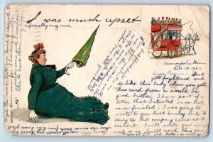 Fat Woman Postcard I Was Much Upset Carriage Tucks Carriage St. Paul MN 1903