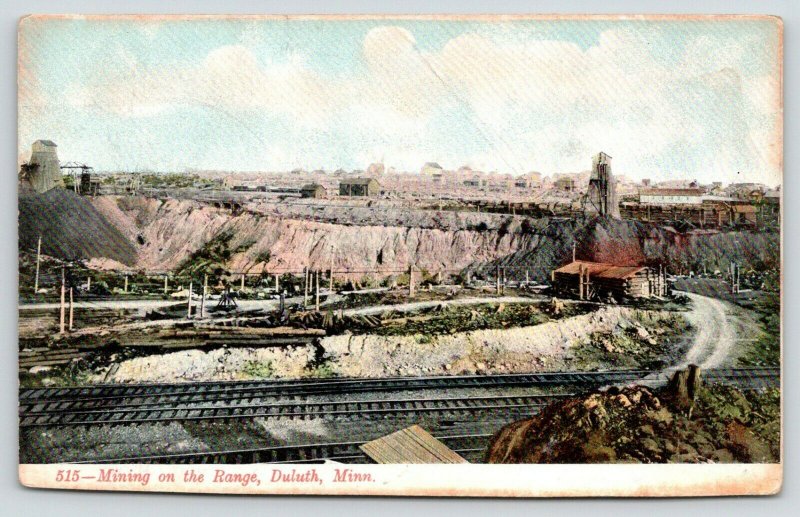 Duluth MN~Railroad Leads to Dirt Rd~Log Cabin At the Range~Mining Equipment~1906