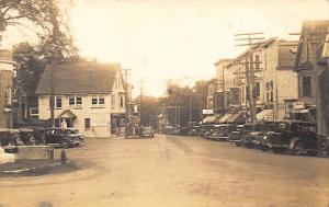 Wilton ME Main Street Storefronts E. E. Cram Store Old Cars RPPC