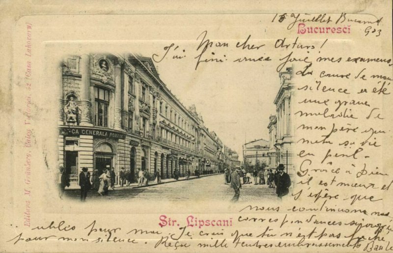 romania, BUCHAREST BUCURESTI, Strada Lipscani (1903) Postcard 