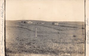 H38/ Hinckley Nebraska RPPC Postcard c1910 John Coleman Farm Barns